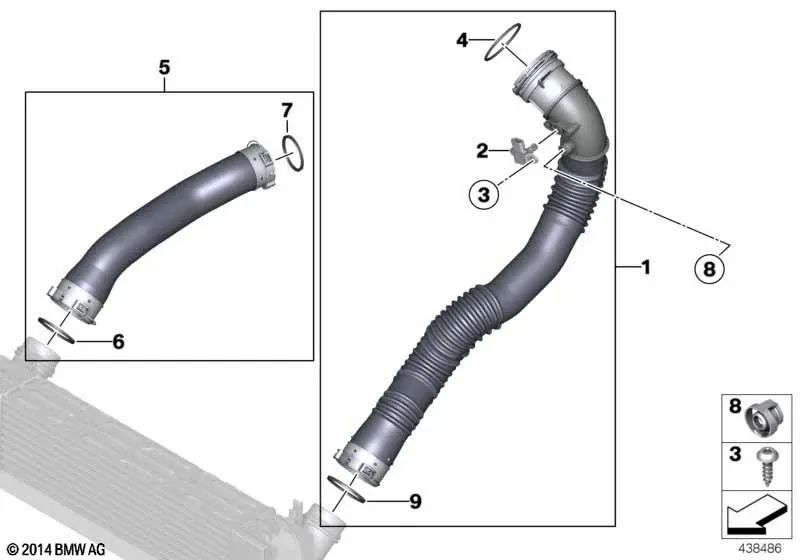 O-Ring para BMW Serie 5 F07N, F10, F10N, F11, F11N, F18, F18N (OEM 13717636959). Original BMW