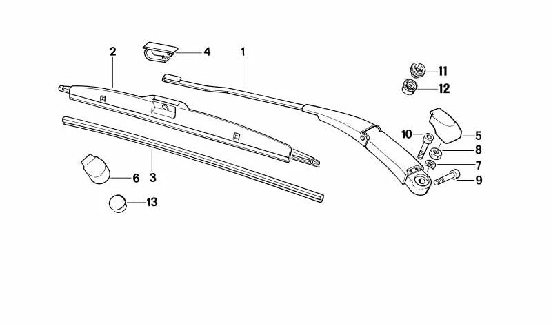 Tapón de Cubierta del Brazo del Limpiaparabrisas para BMW Serie 5 E34, Serie 7 E32 (OEM 61618351874). Original BMW