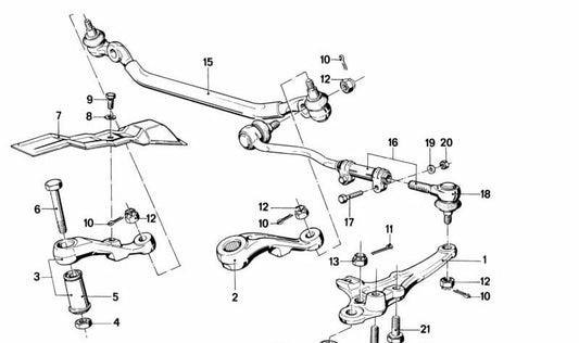 Spurstangenhebel izquierdo para BMW E23 (OEM 32211121885). Original BMW