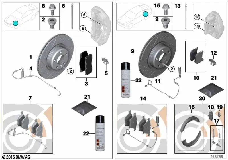 Sensor de pastillas de freno para BMW E81, E82, E87, E88, E90, E91, E92, E93 (OEM 34356792564). Original BMW