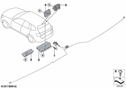 AM/FM antenna amplifier for BMW X4 F98, G02 (OEM 65206840262). Genuine BMW