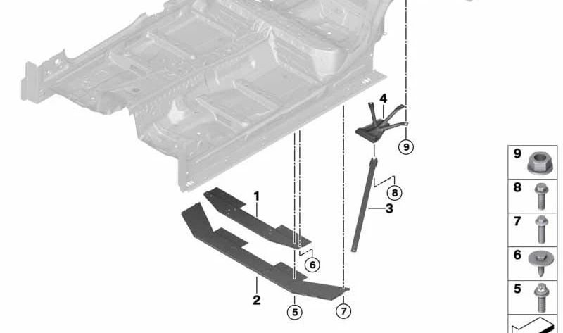 OEM 51617401270 lifting cat support for BMW G30, G31, G38. Original BMW.