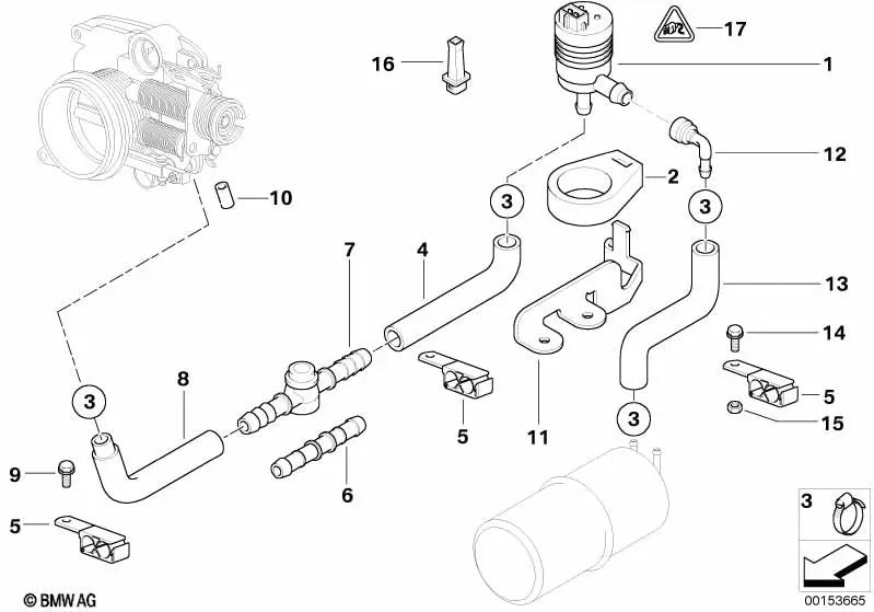 Tubo de escape para BMW Serie 7 E38 (OEM 13901707753). Original BMW