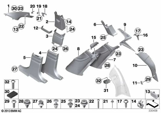 Percha de ropa para BMW Serie 5 F07, F07N, Serie 7 F01, F01N, F02, F02N (OEM 51437975422). Original BMW.