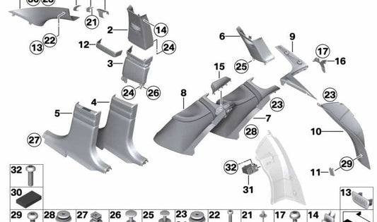 Percha para BMW F07, F01, F02, F04. Original BMW.