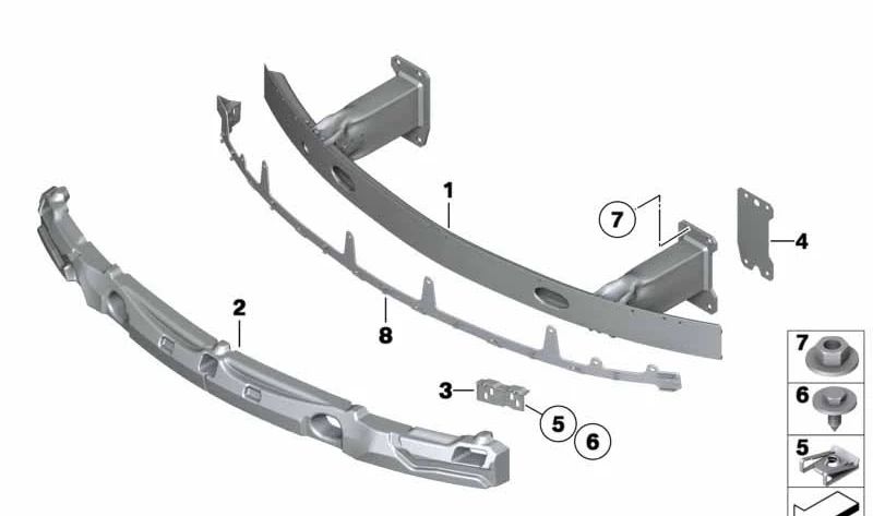 Portador parachoques delantero para BMW Z4 E89 (OEM 51117192154). Original BMW