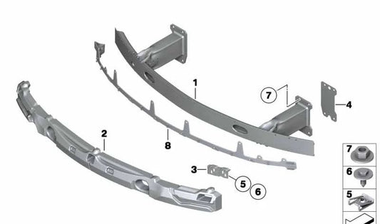 Front bumper carrier for BMW Z4 E89 (OEM 51117192154). Original BMW