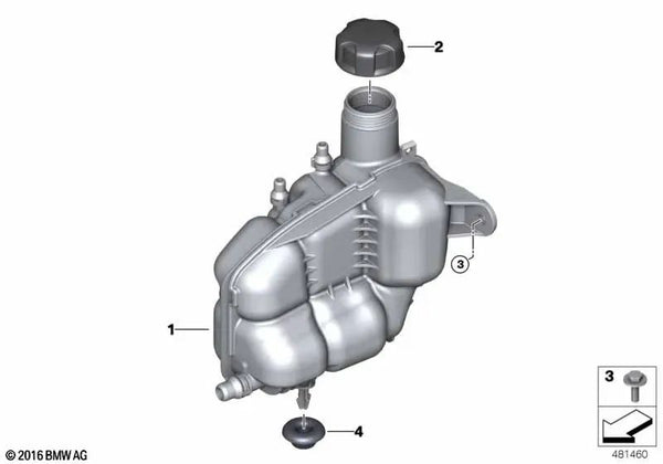 Depósito de compensación para BMW Serie 1 F40, F52 Serie 2 F44, F45N, F46, F46N X1 F48, F48N, F49N X2 F39 (OEM 17138687503). Original BMW.