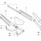 Linke Wischerarmabdeckung für BMW 5er E60, E60N, E61, E61N und 6er E63, E63N, E64, E64N (OEM 61617037356). Original BMW.