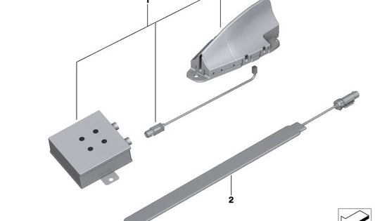 Tetra Tarn Antena für BMW Serie 3 F30, F30N, 4 F36 -Serie, F36N, 5 G30 -Serie, 7 G11 -Serie, G12 (OEM 65208093541). Original BMW.