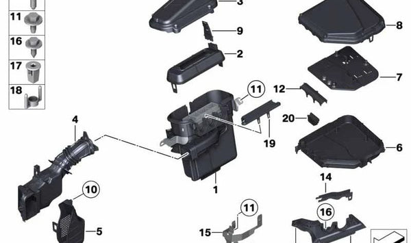 Placa de montaje OEM 12907555149 para BMW (Modelos compatibles: F01, F02, F04). Original BMW