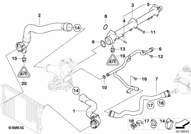 Junta para BMW Serie 3 E46, Z4 E85, E86 (OEM 11537830708). Original BMW