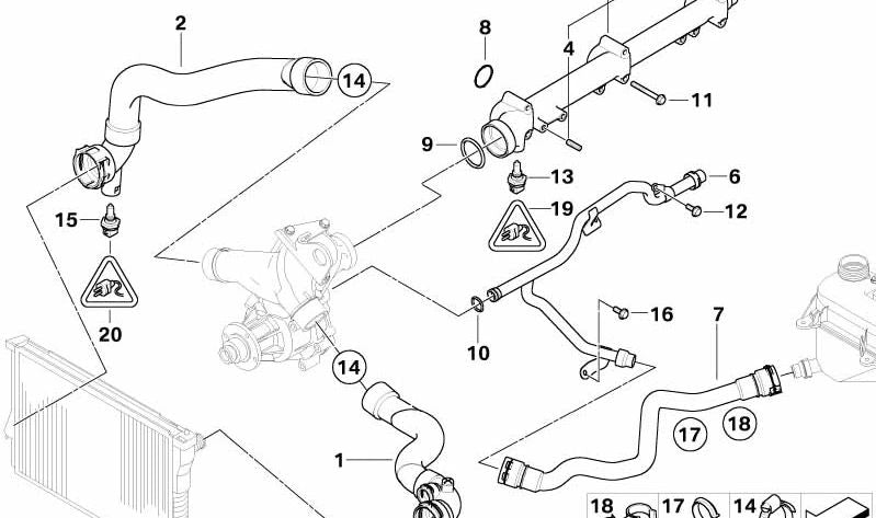 Pasador cilíndrico OEM 11537839819 para BMW E36, E46, Z3, E85, E86. Original BMW