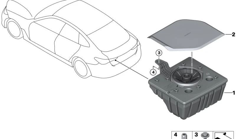 Embellecedor Subwoofer para BMW G26E, G26F (OEM 65139439019). Original BMW