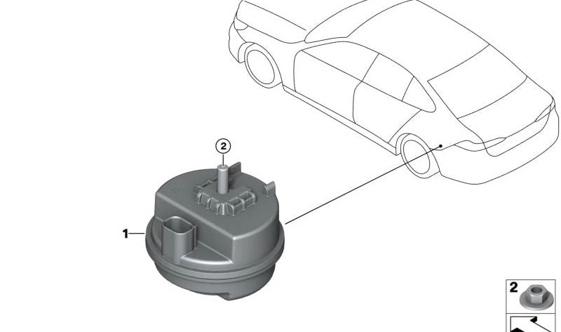 Alarmsirene mit Neigungssensor OEM 65755A88799 für BMW G60, G70. Original BMW.