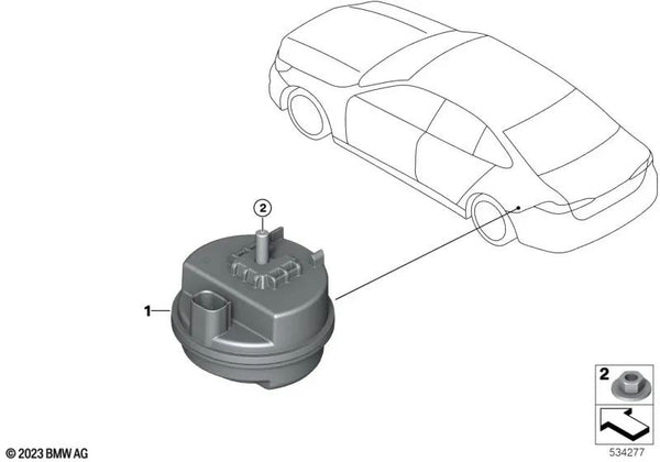 Sirena de emergencia con sensor de inclinación para BMW Serie 5 G60, Serie 7 G70, i I20 (OEM 65755A89370). Original BMW