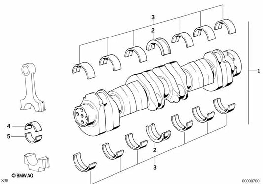 Cojinete azul para BMW Serie 5 E12, E28, E34 Serie 6 E24 Serie 7 E23, E32 (OEM 11211261048). Original BMW.