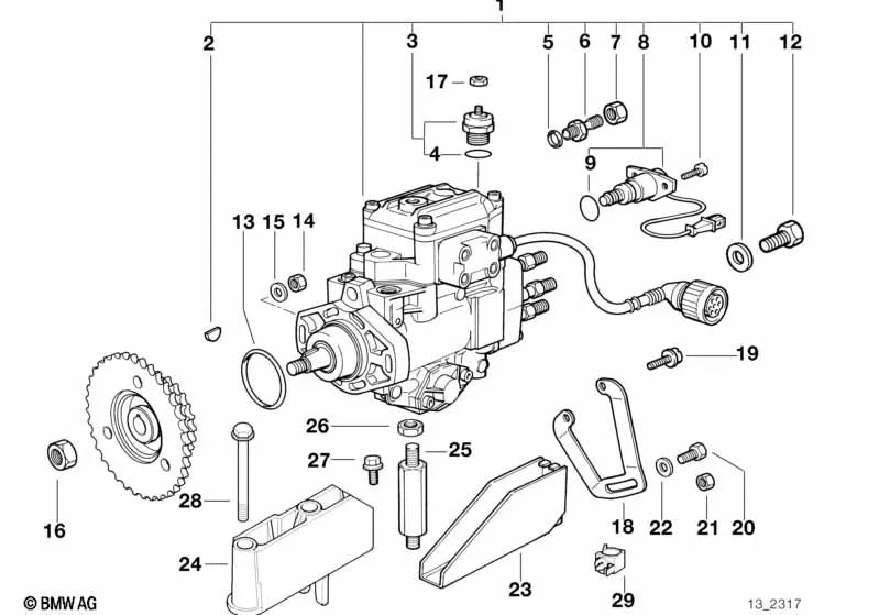 Válvula magnética de ajuste para BMW Serie 3 E36, Serie 5 E34 (OEM 13512244358). Original BMW