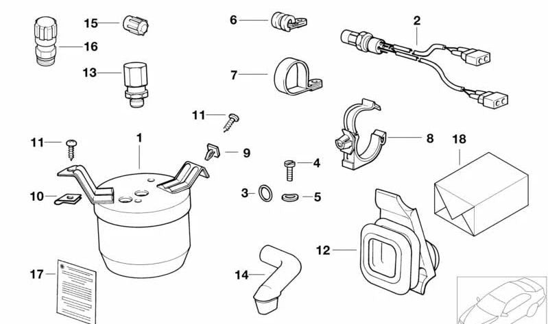 Abraçadeira de tubo para BMW E36, E23 (OEM 64531394285). BMW original