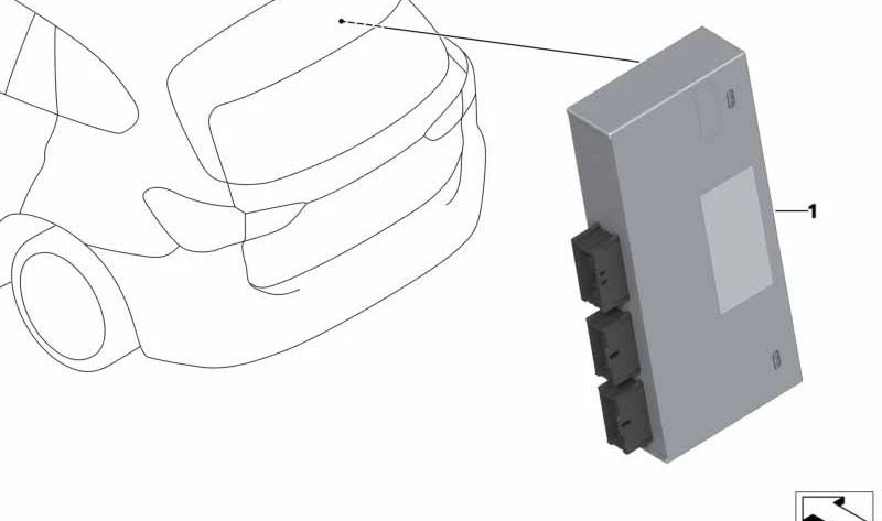 Funktionalregelmodul für Trunk OEM 61357412610 für BMW F45, F46, F31, F36, F48, F49, F15, F85, F16, F86. Original BMW.