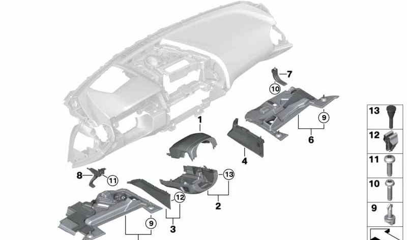 Clip de fijación OEM 07149325721 para BMW F90, G30, G31, G38, G32, G11, G12, F91, F92, F93, G14, G15, G16, F15, F85, F16, F86. Original BMW.