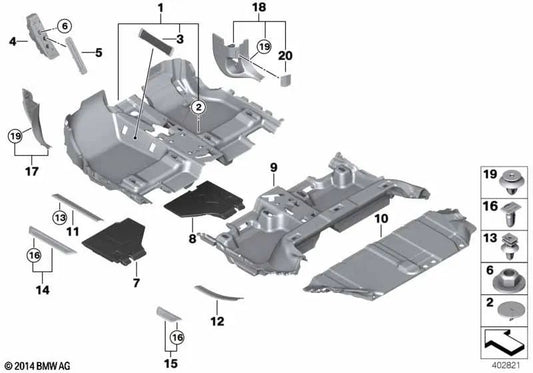 Cubierta de entrada trasera derecha para BMW Serie 2 F45, F45N (OEM 51477298910). Original BMW