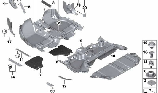 OEM posteriore inferiore OEM 51477372234 per BMW F45. BMW originale.