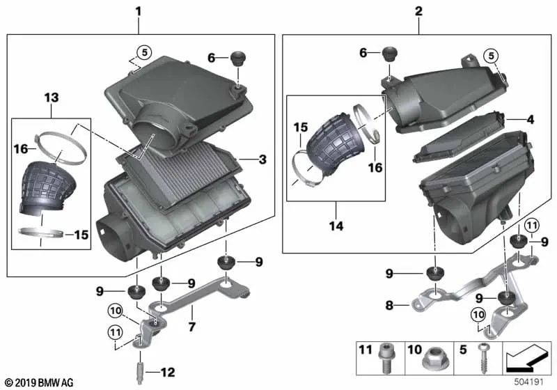 Tornillo de plástico para BMW X3 F97, F97N, X4 F98, F98N, X5 F15, F85, F95, G05, X6 F16, F86, F96, G06, X7 G07, XM G09 (OEM 13718626736). Original BMW