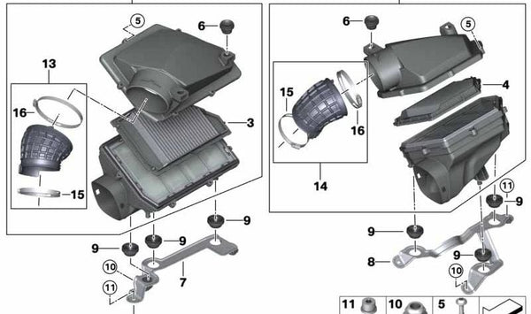 Goma amortiguadora para BMW F95, G05, F96, G06, G07, G09 (OEM 13718744130). Original BMW