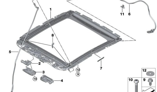 Tubo de drenaje trasero izquierdo OEM 54107417881 para BMW G07. Original BMW.