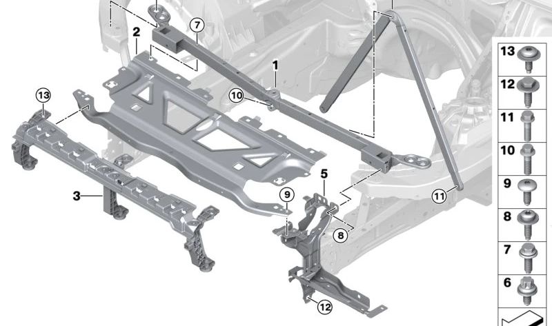 Soporte para faro delantero derecho OEM 51648071632 para BMW G80, G82, G83. Original BMW.