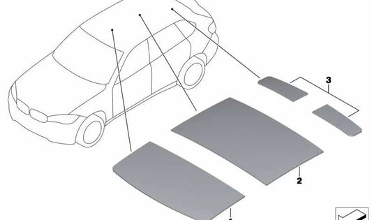 Aislamiento acústico techo centro para BMW F15, F85, F16, F86 (OEM 51487324929). Original BMW