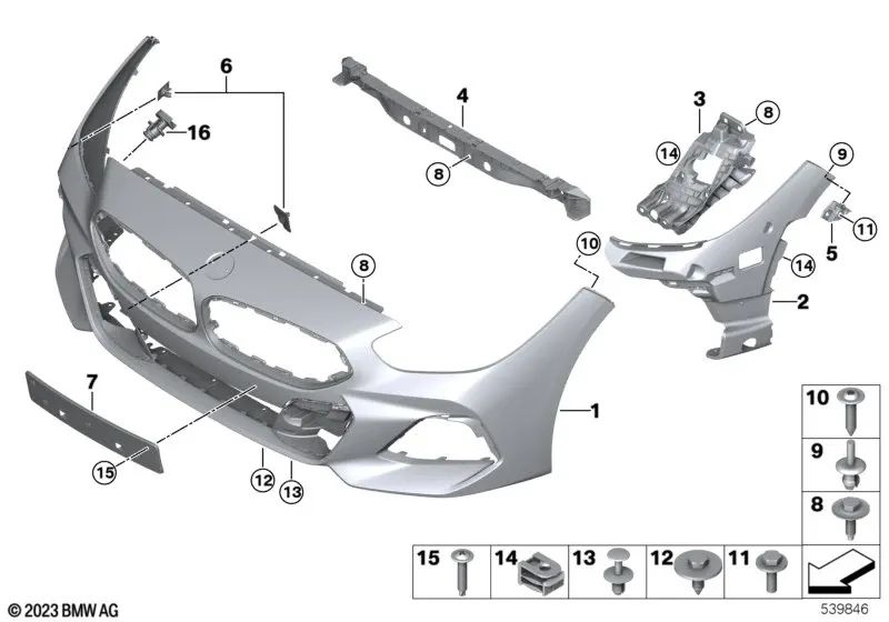 Inserto Parachoques Delantero Derecho para BMW G29 (OEM 51118069748). Original BMW.