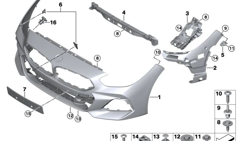 Clip de expansión OEM 07147148444 para BMW F40, E65, E66, G29. Original BMW.