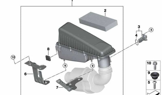 Elemento de goma para BMW X5 F15, X6 F16 (OEM 13718626741). Original BMW