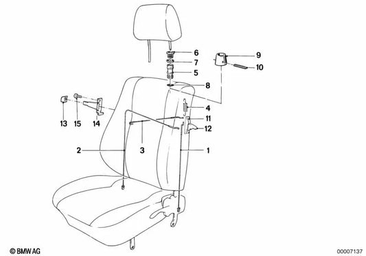 Griff exterior derecho para BMW Serie 3 E30 (OEM 52101904966). Original BMW.