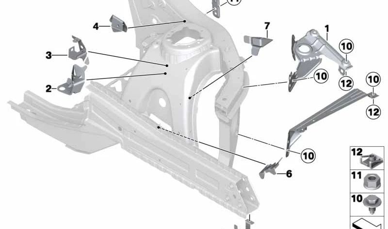 Soporte del tubo de freno izquierdo para BMW F25, F26 (OEM 41117267089). Original BMW