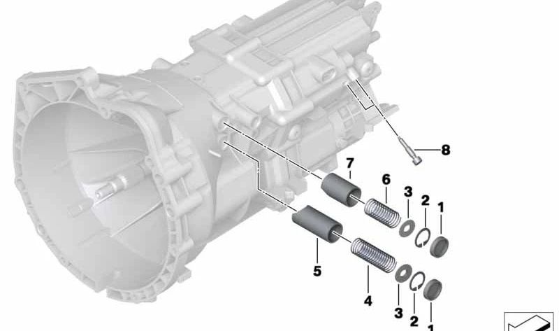 Muelle de presión OEM 23317564714 para BMW E81, E82, E87, E88, E90, E91, E92, E93, E60, E61, F10, F11, E84, E85, E89. Original BMW