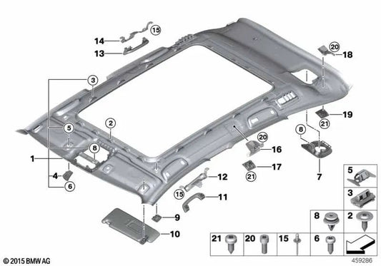 Soporte del asa de sujeción delantero izquierdo para BMW F45, F45N (OEM 51167302863). Original BMW.