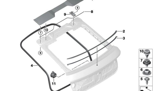 Alerón trasero imprimado para BMW X6 F96, G06 (OEM 51629881846). Original BMW