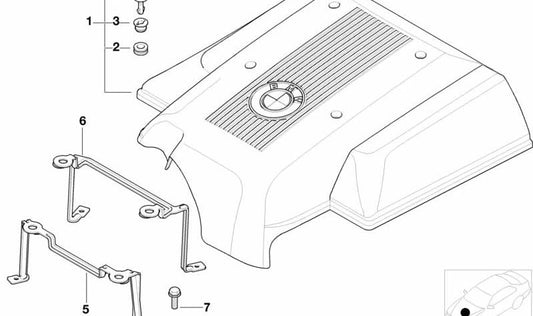 Soporte delantero OEM 11617510107 para BMW E53 (X5 E53). Original BMW.