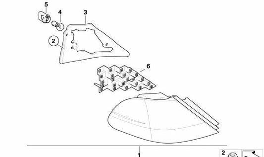 Junta de Luz Trasera para BMW E65, E66 (OEM 63217162071). Original BMW