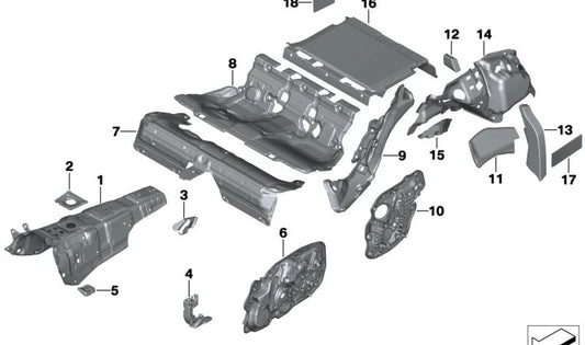 Tapa acústica trasera izquierda para BMW Serie 4 G26 (OEM 51007499227). Original BMW.