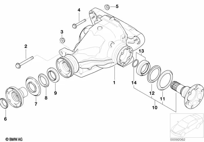 Tornillo hexagonal con arandela para BMW E81, E82, E87, E88, E90, E91, E92, E93, E39, E60, E61, E63, E64, E38, E65, E66, G70, I01, E84, E53, G05, G18, G06, G07, G09, E89, E52 (OEM 33326760346). Original BMW