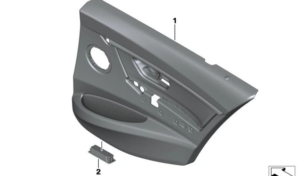 Revestimiento de la puerta de cuero trasero izquierdo para BMW F30, F31 (OEM 51427280905). Original BMW.