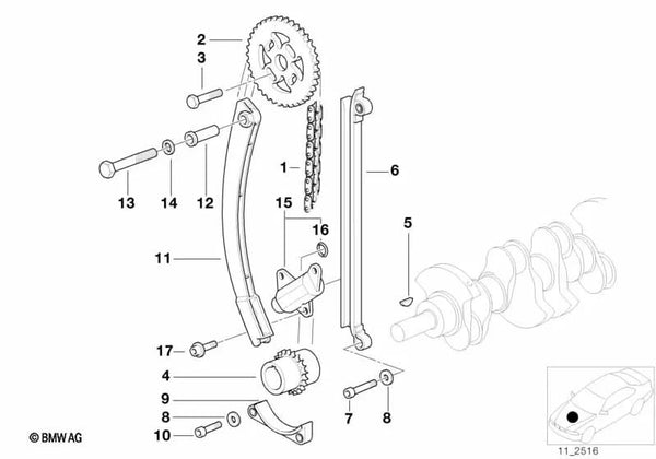 Junta Tórica para BMW Serie 3 E36, E46, Serie 5 E34 (OEM 11121247857). Original BMW