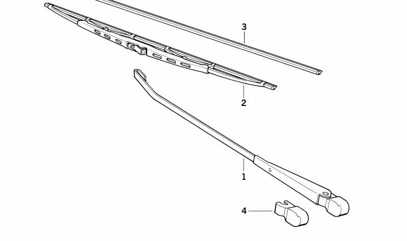 Right wiper arm for BMW 5 Series E28 (OEM 61611370024). Original BMW.