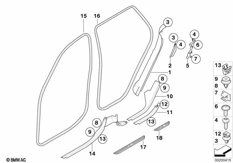 Left rear intake abdeckleiste for BMW E70, E70N (OEM 51476954907). Genuine BMW