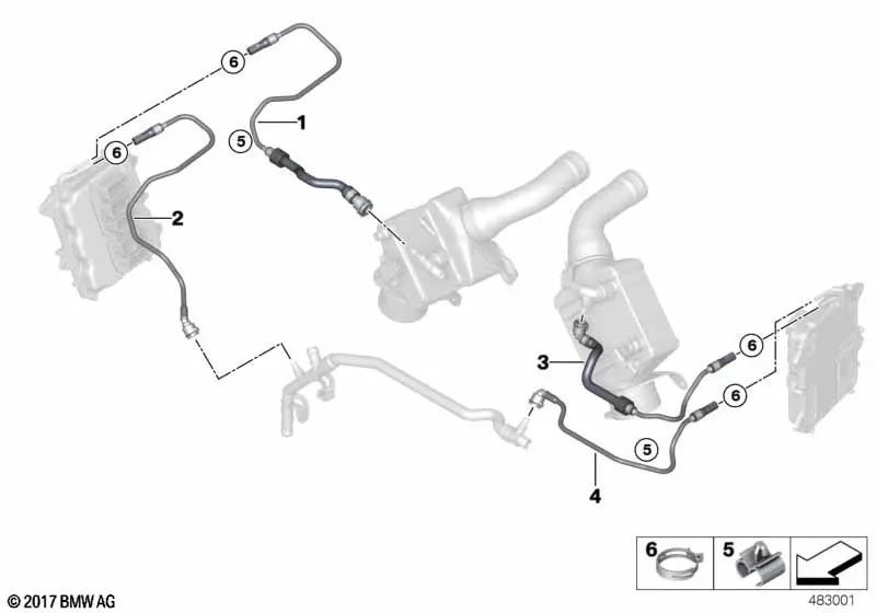 Clip para BMW F07, F10N, F11N, F06, F12, F13, F01N, F02N (OEM 17127575436). Original BMW.