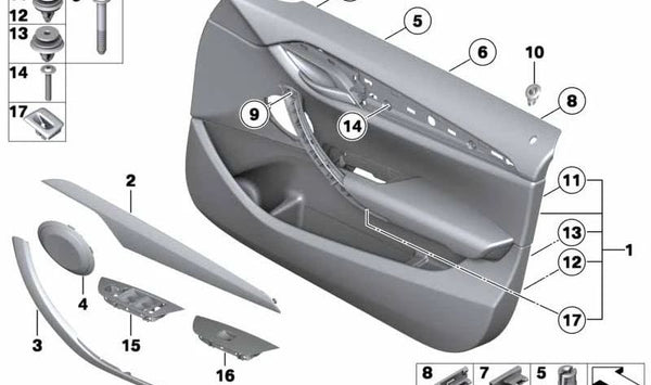 Revestimiento de puerta piel sintética para BMW E84 (OEM 51417320184). Original BMW